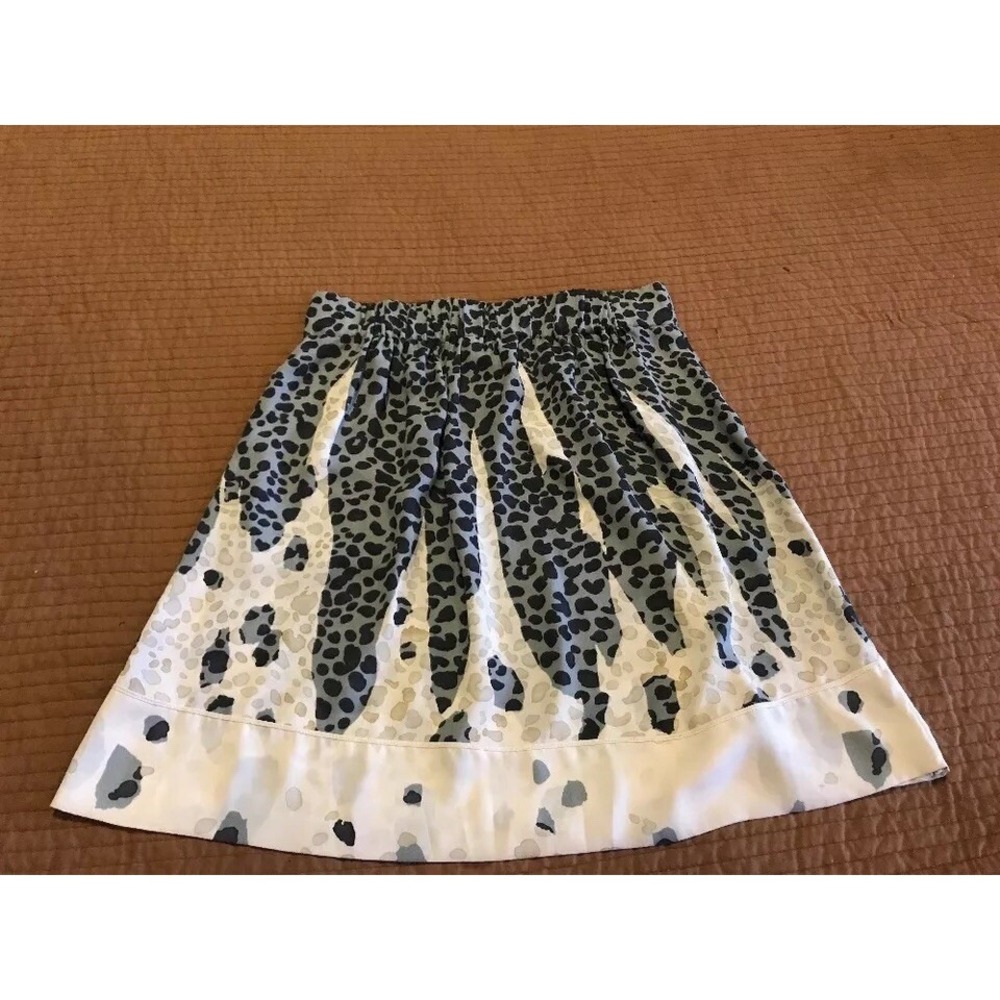 CAbi Womens Casual Polyester Animal Print Blue Gray White Skirt Sz Small